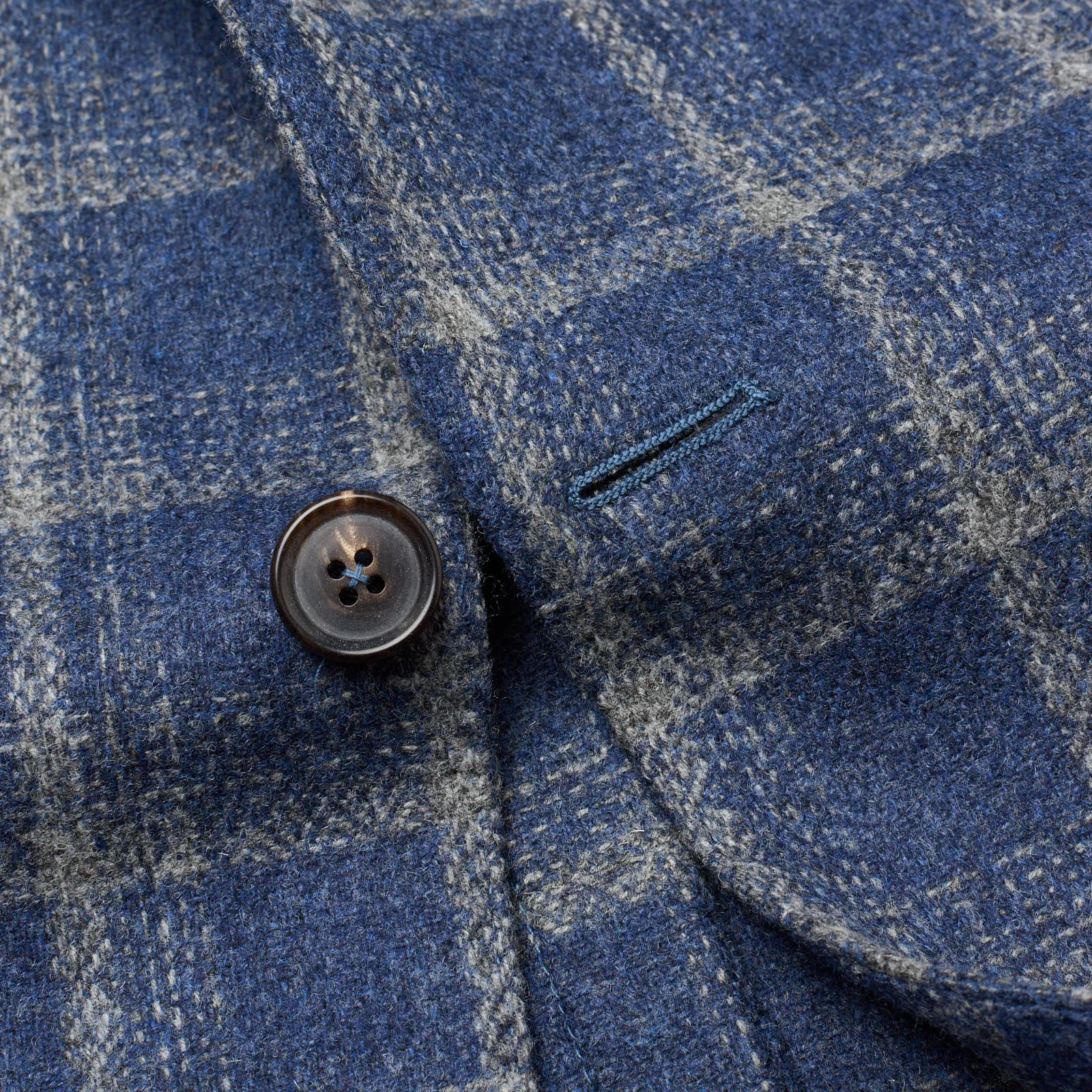 SARTORIA PARTENOPEA Blue Plaid Wool Jacket NEW Current Model