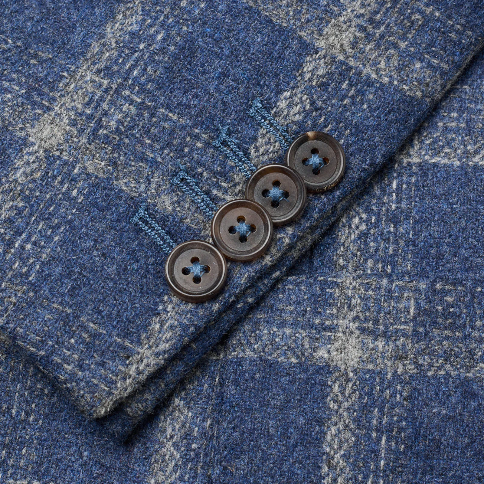SARTORIA PARTENOPEA Blue Plaid Wool Jacket NEW Current Model