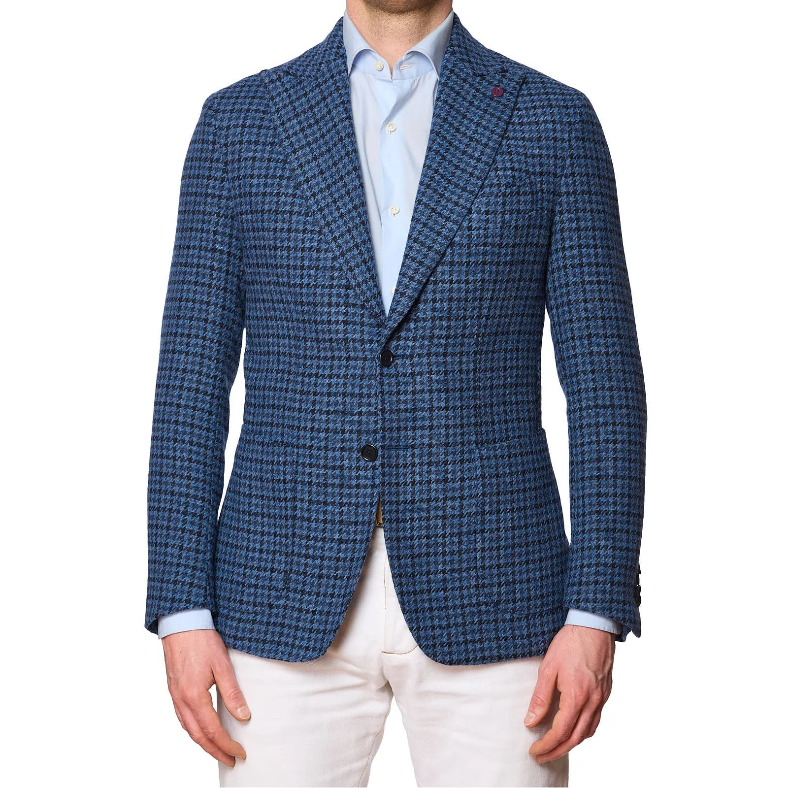 SARTORIA PARTENOPEA Blue Shepherd's Check Wool Jacket EU 48 NEW US 38 Current Model