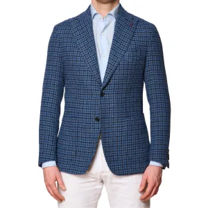 SARTORIA PARTENOPEA Blue Shepherd's Check Wool Jacket EU 48 NEW US 38 Current Model