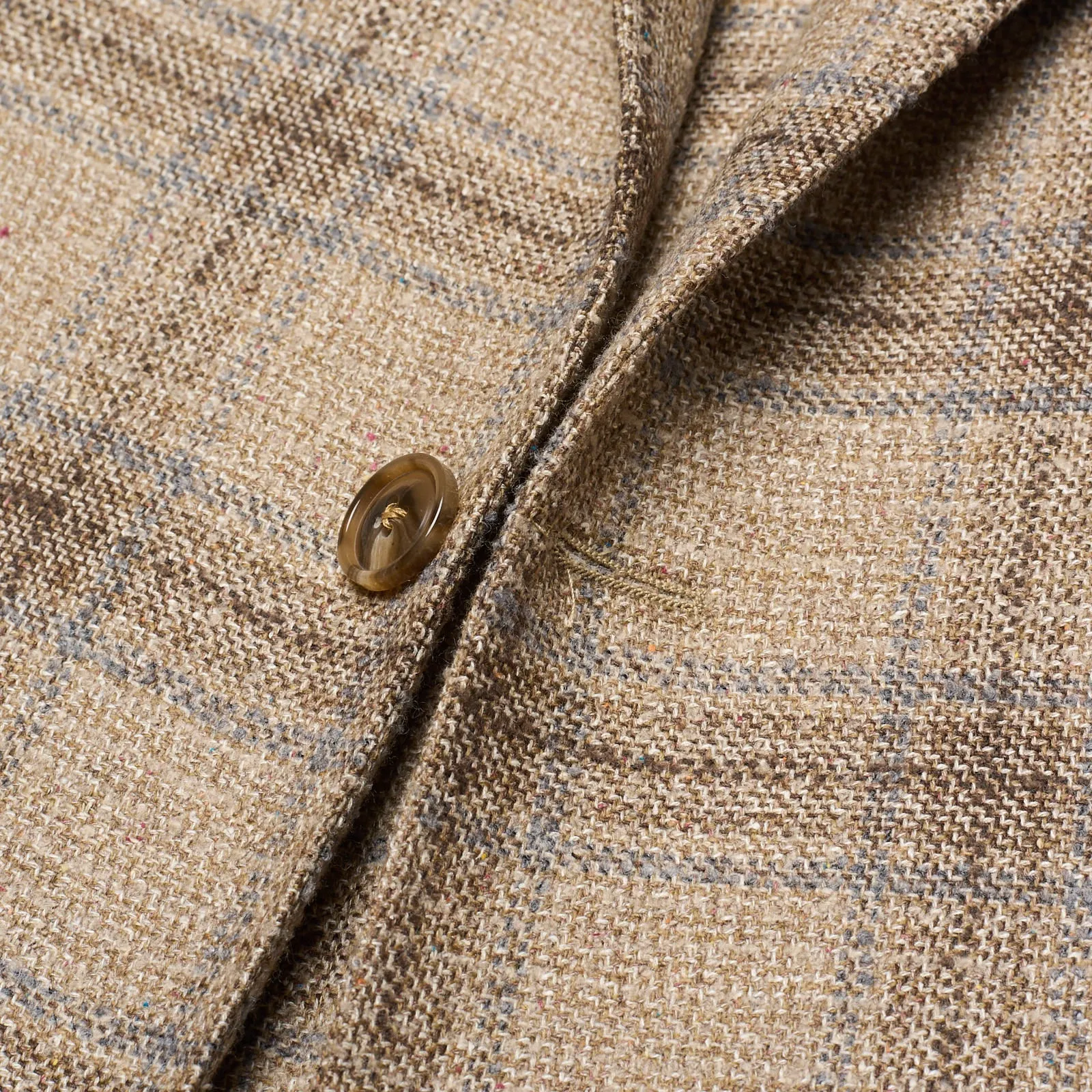 SARTORIA PARTENOPEA Brown Plaid Wool-Silk Jacket EU 50 NEW US 40 Current Model