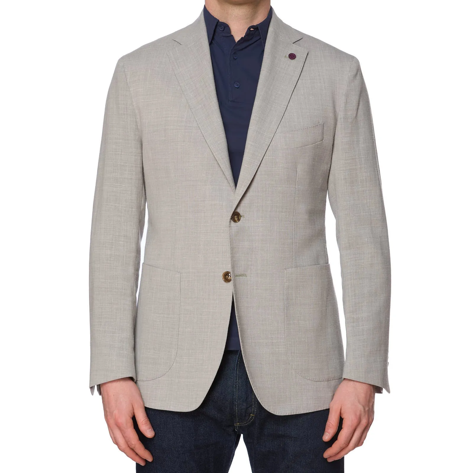 SARTORIA PARTENOPEA Gray Linen-Polyester Unlined Jacket NEW Current Model