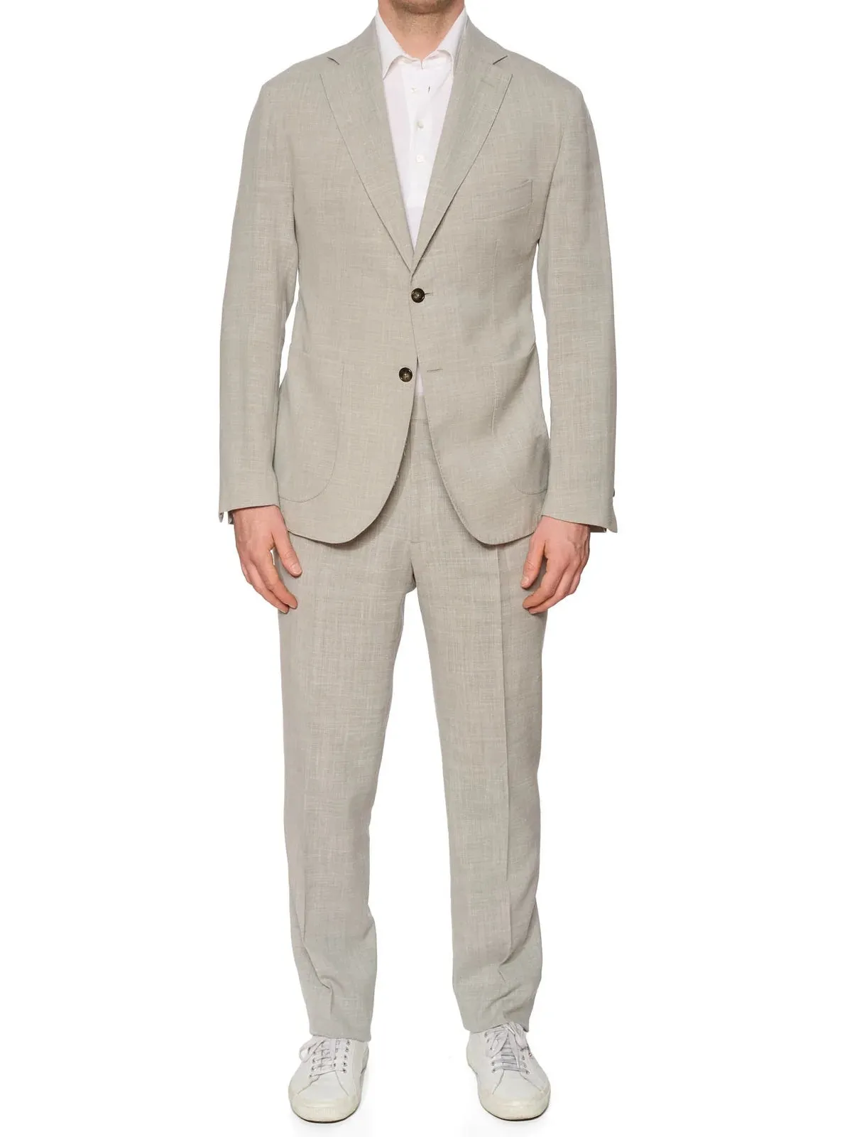 SARTORIA PARTENOPEA Gray Linen Unlined Suit EU 52 NEW US 42 Current Model