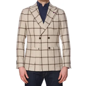 SARTORIA PARTENOPEA Gray Plaid Carlo Barbera Wool DB Jacket EU 48 NEW US 38 Current Model