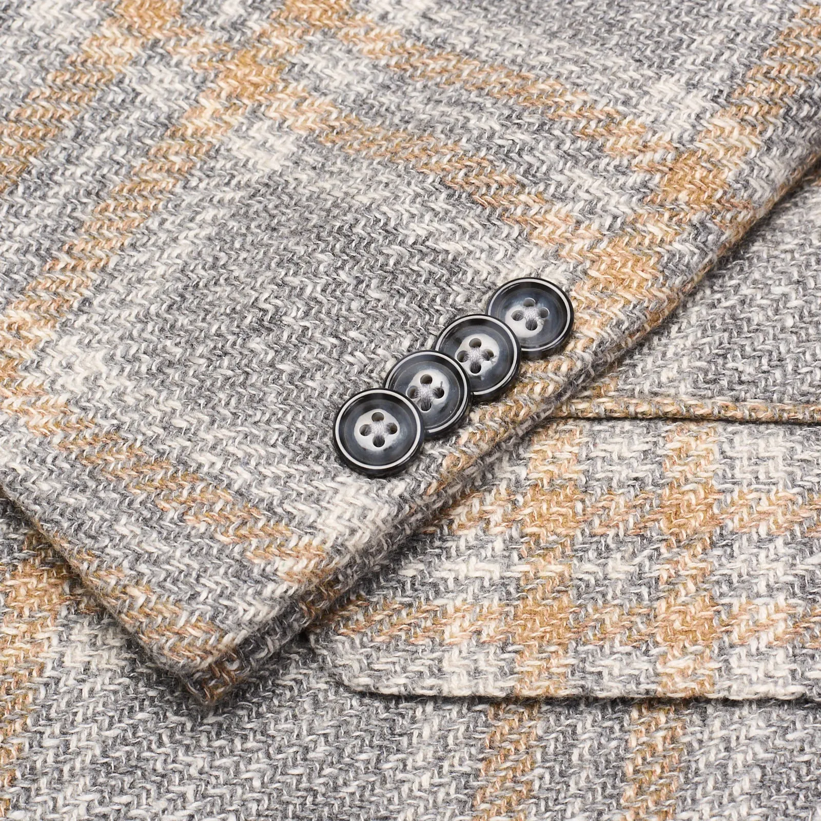 SARTORIA PARTENOPEA Gray Plaid Wool-Silk Jacket EU 50 NEW US 40 Current Model