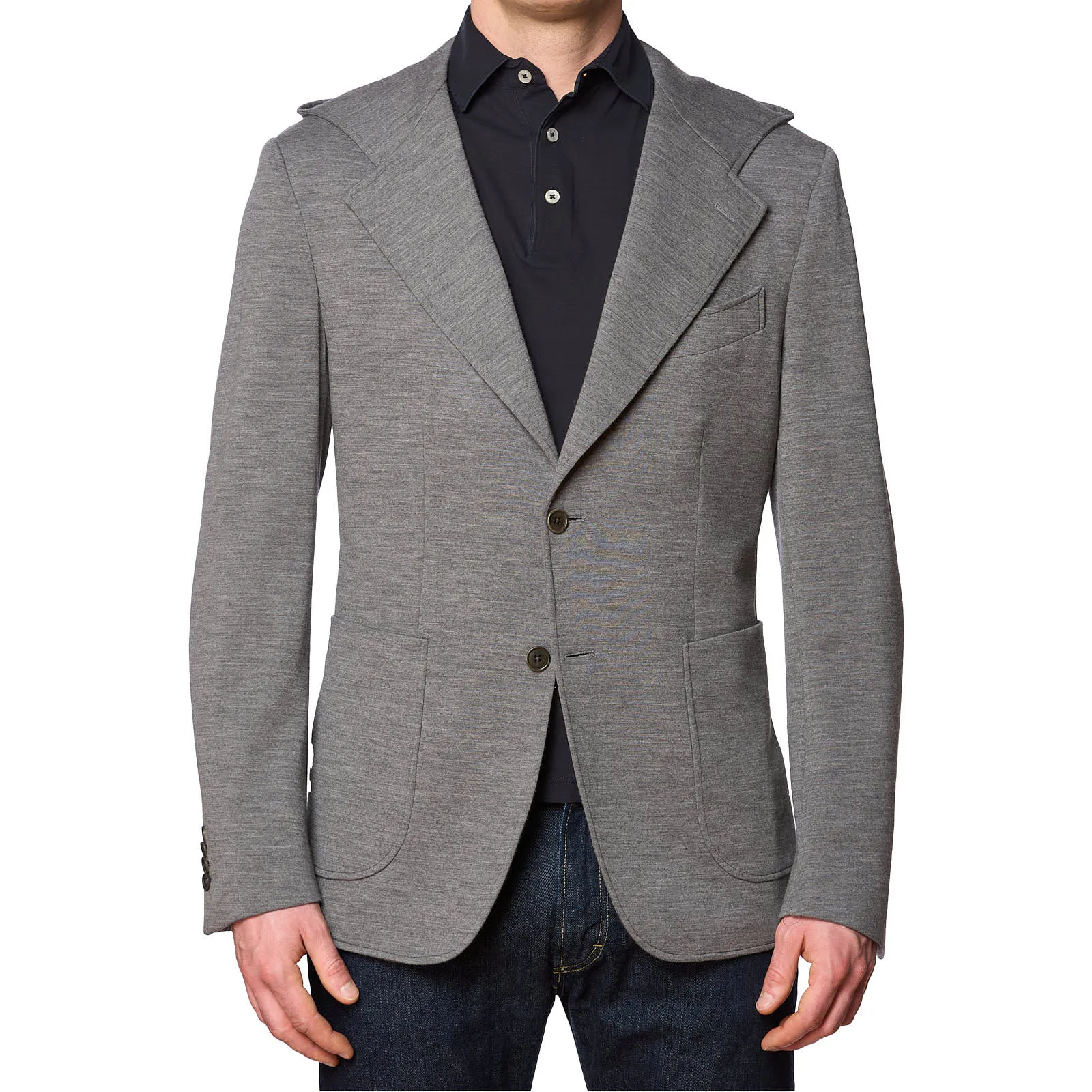 SARTORIA PARTENOPEA Gray Wool Hooded Jacket US 42 NEW EU 52