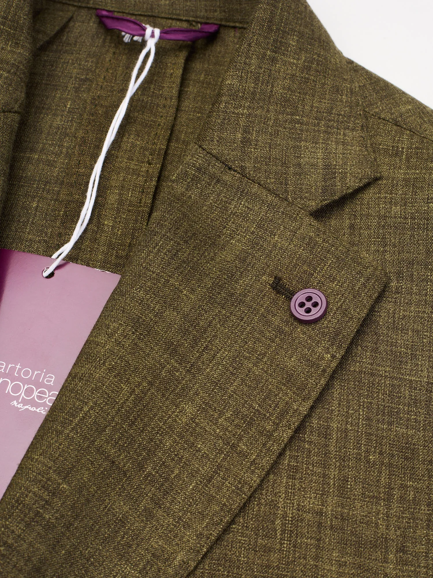 SARTORIA PARTENOPEA Green Linen Unlined Suit EU 52 NEW US 42 Current Model