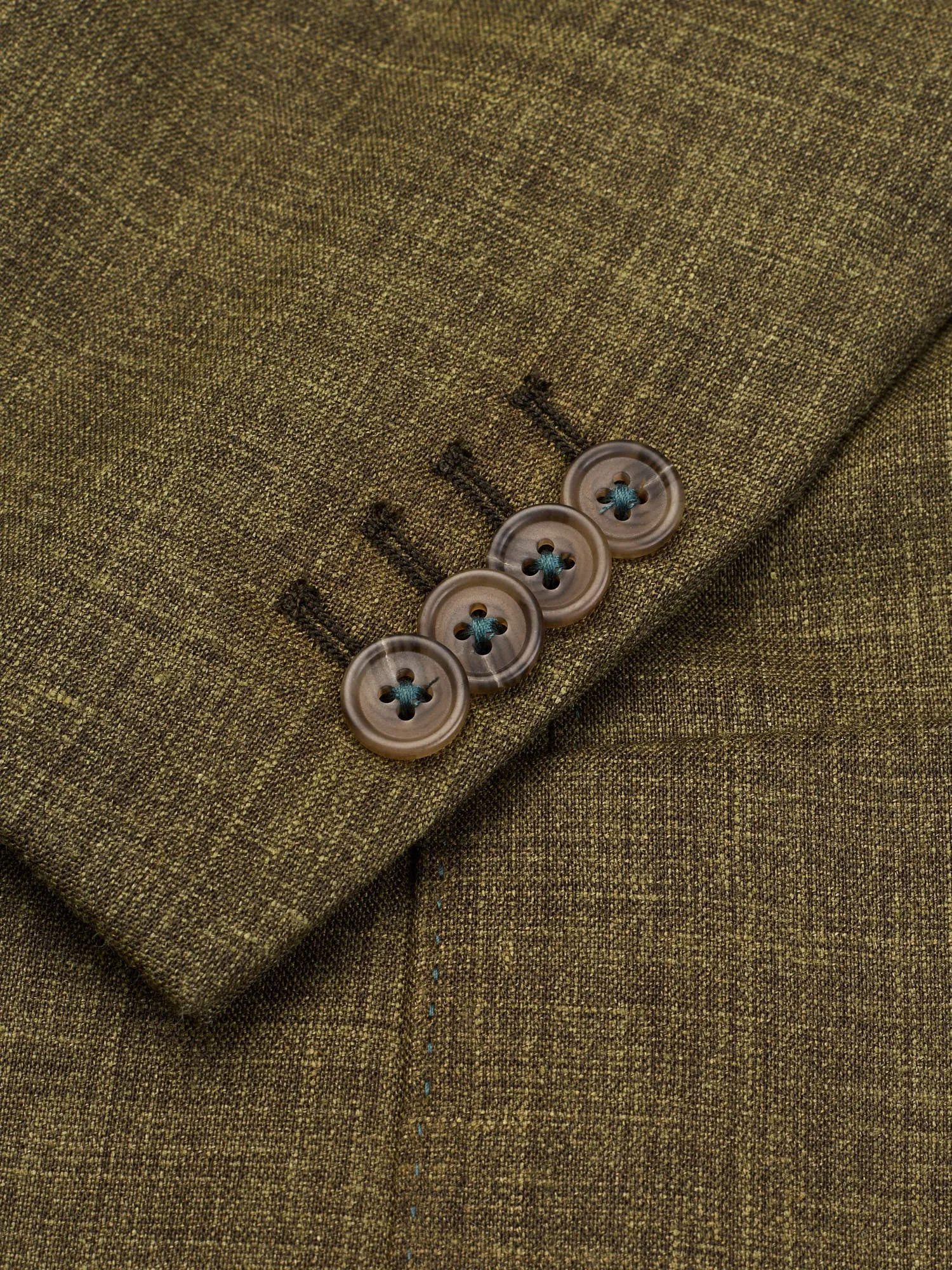 SARTORIA PARTENOPEA Green Linen Unlined Suit EU 52 NEW US 42 Current Model