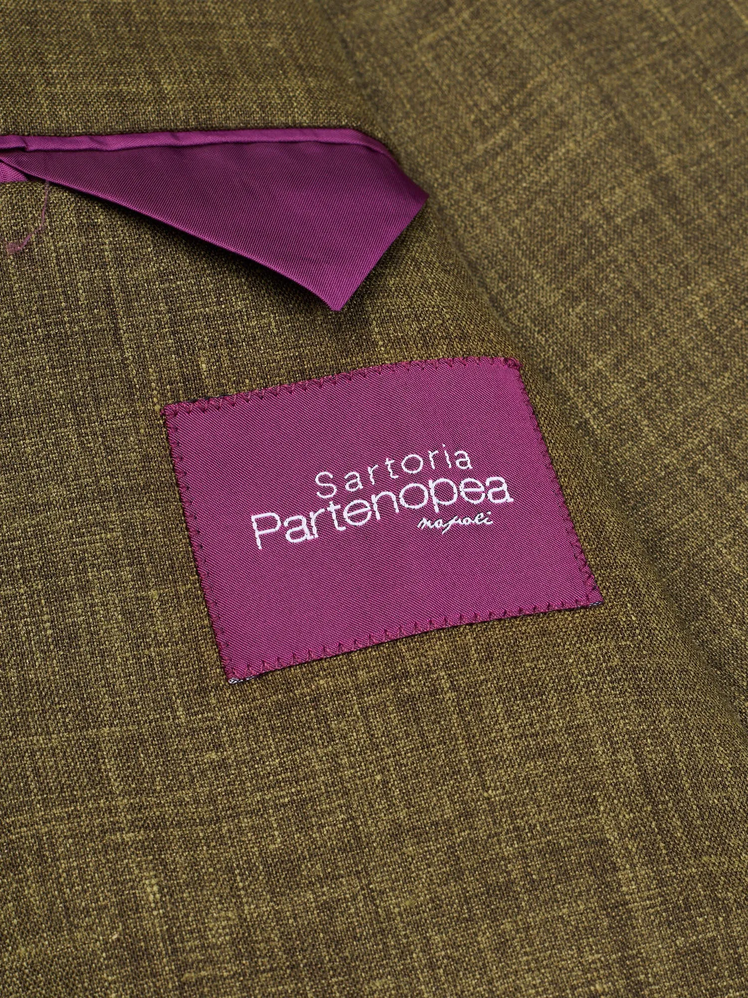 SARTORIA PARTENOPEA Green Linen Unlined Suit EU 52 NEW US 42 Current Model