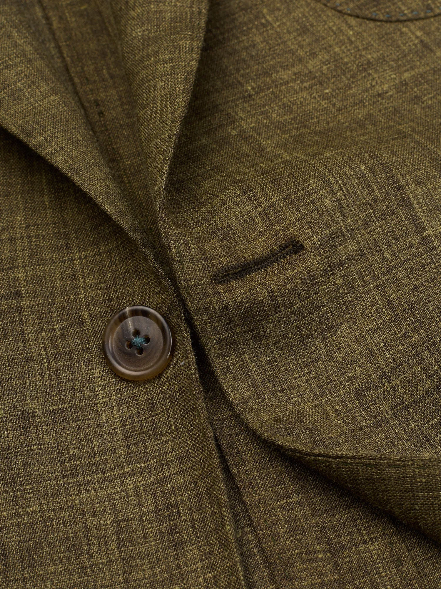 SARTORIA PARTENOPEA Green Linen Unlined Suit EU 52 NEW US 42 Current Model