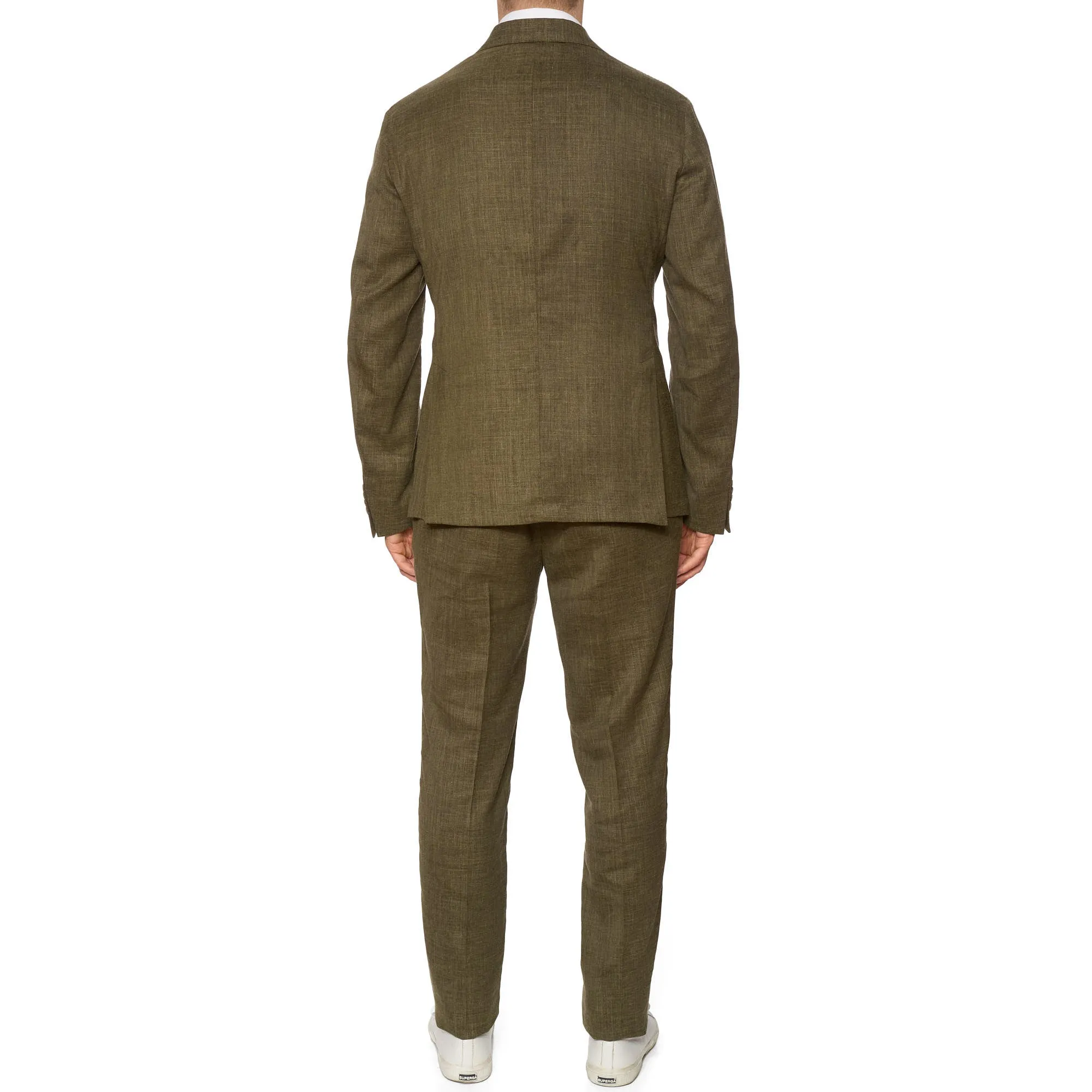 SARTORIA PARTENOPEA Green Linen Unlined Suit EU 52 NEW US 42 Current Model