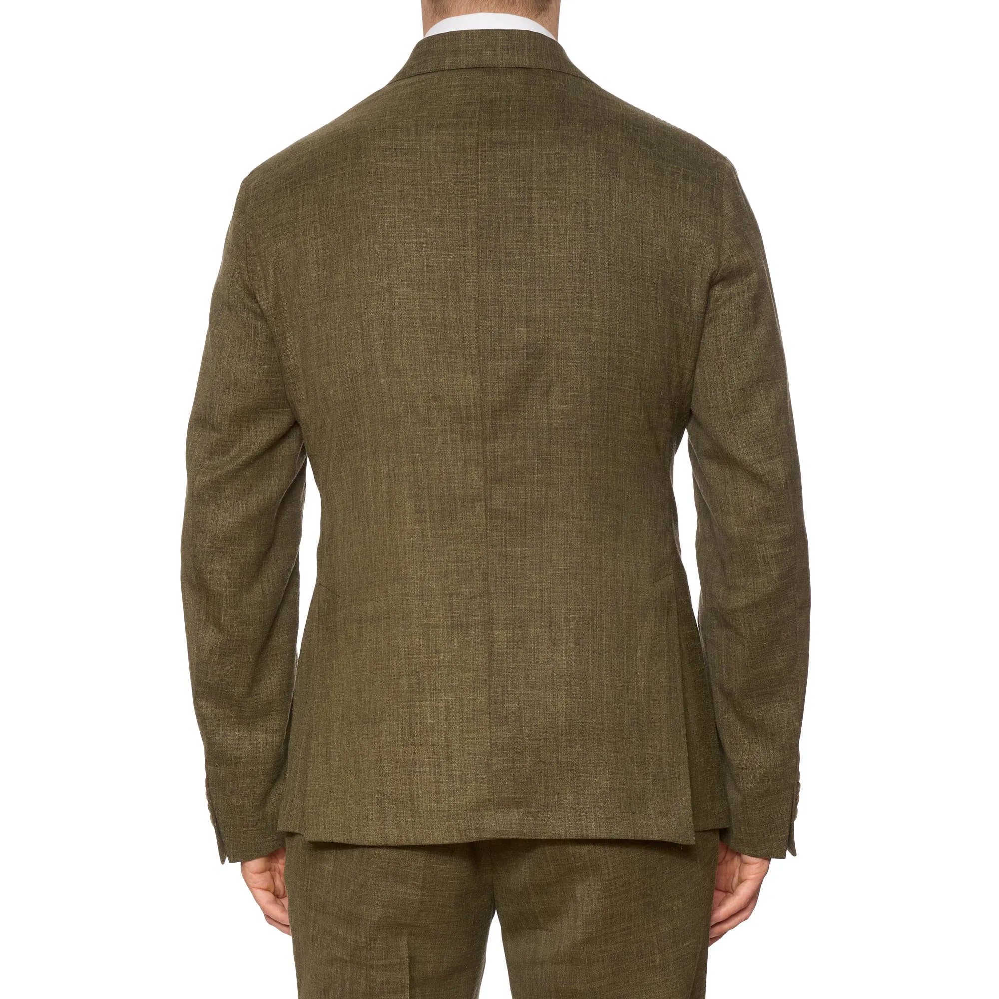 SARTORIA PARTENOPEA Green Linen Unlined Suit EU 52 NEW US 42 Current Model