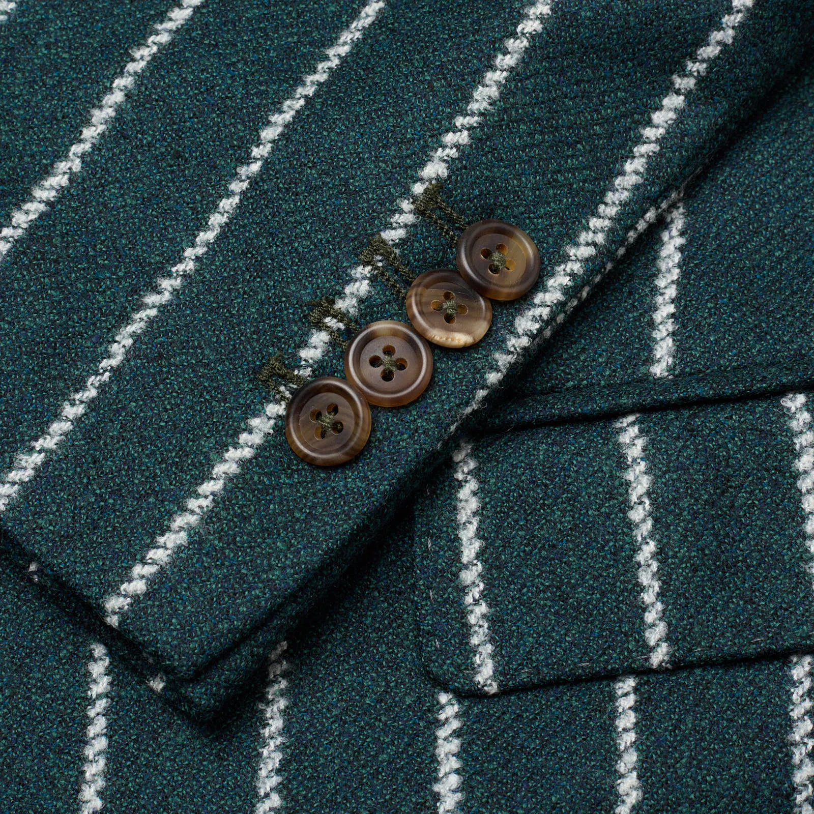 SARTORIA PARTENOPEA Green Striped Wool Jacket EU 48 NEW US 38 Current Model