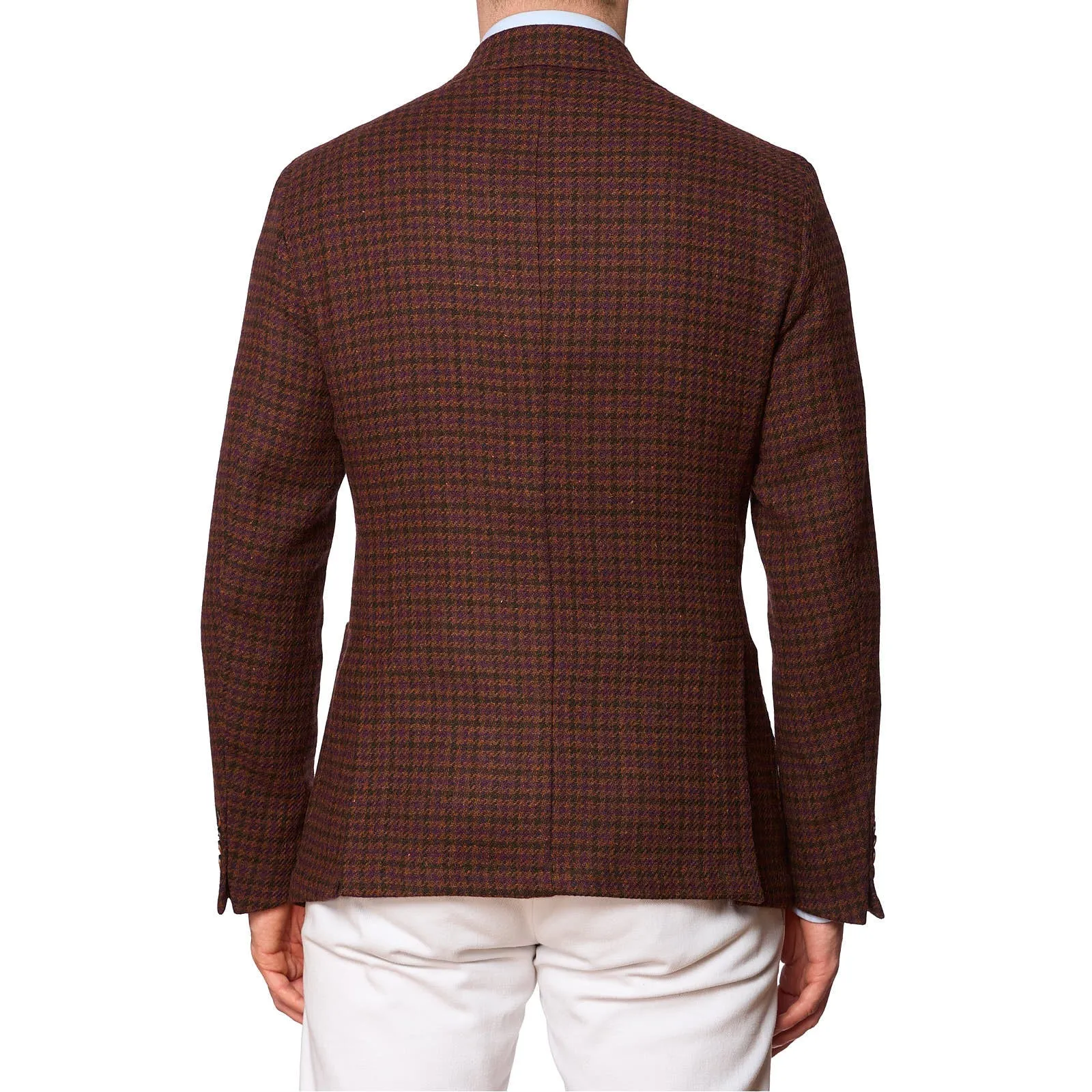 SARTORIA PARTENOPEA Multicolor Shepherd's Check Wool-Poly Jacket EU 50 NEW US 40 Current Model