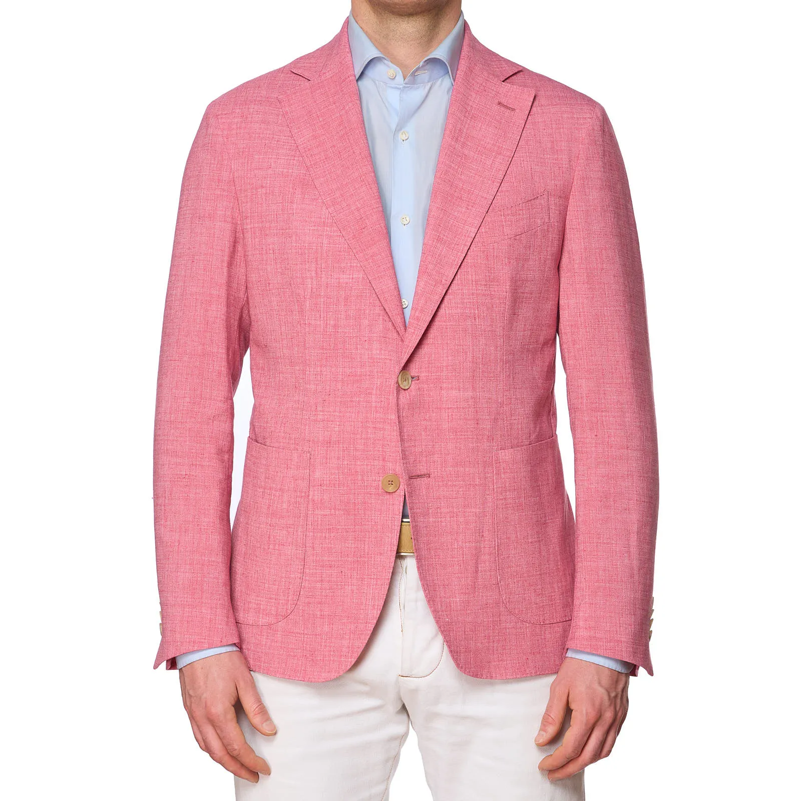 SARTORIA PARTENOPEA Pink Linen Unlined Jacket NEW Current Model