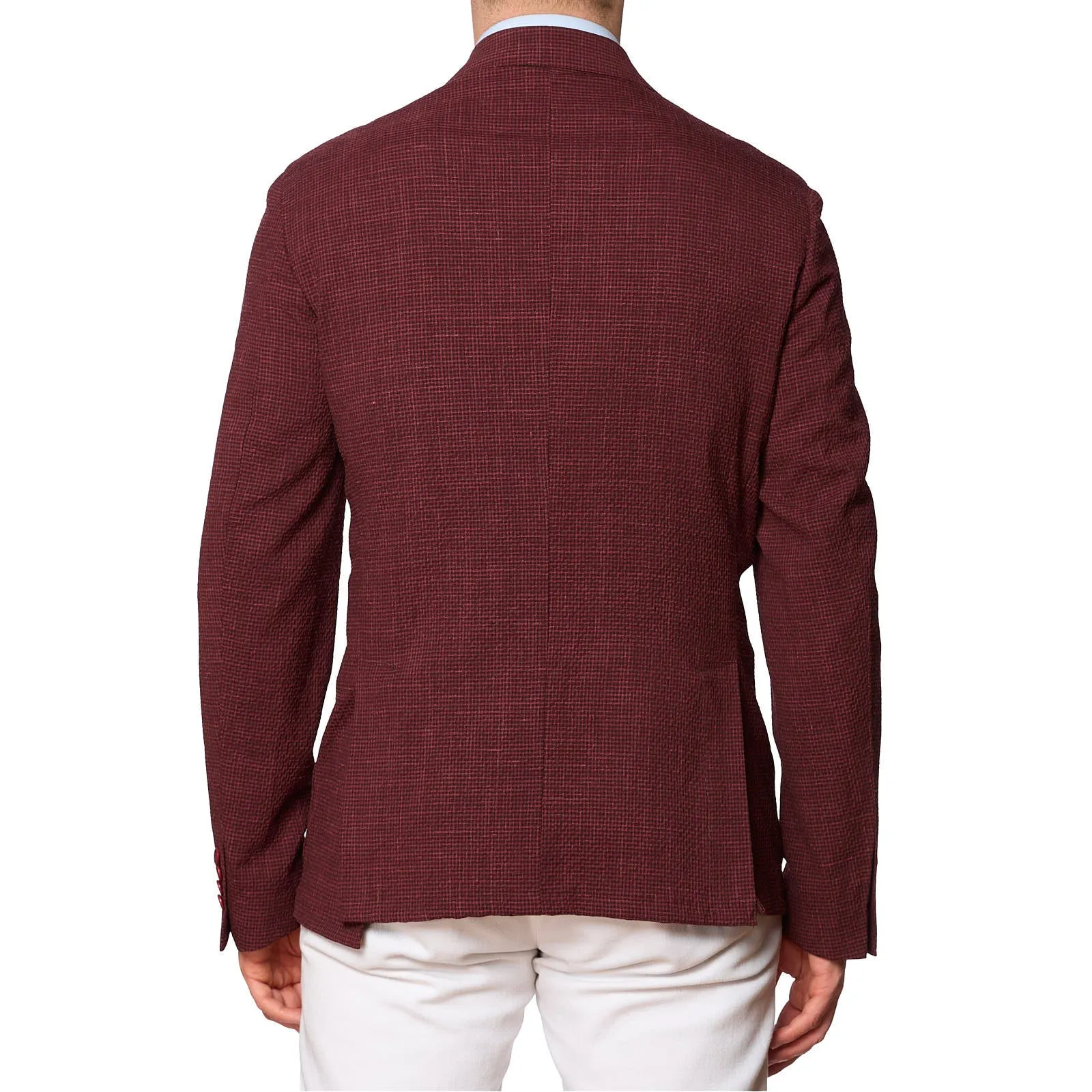 SARTORIA PARTENOPEA Red Wool-Silk-Linen Peak Lapel Jacket NEW Current Model