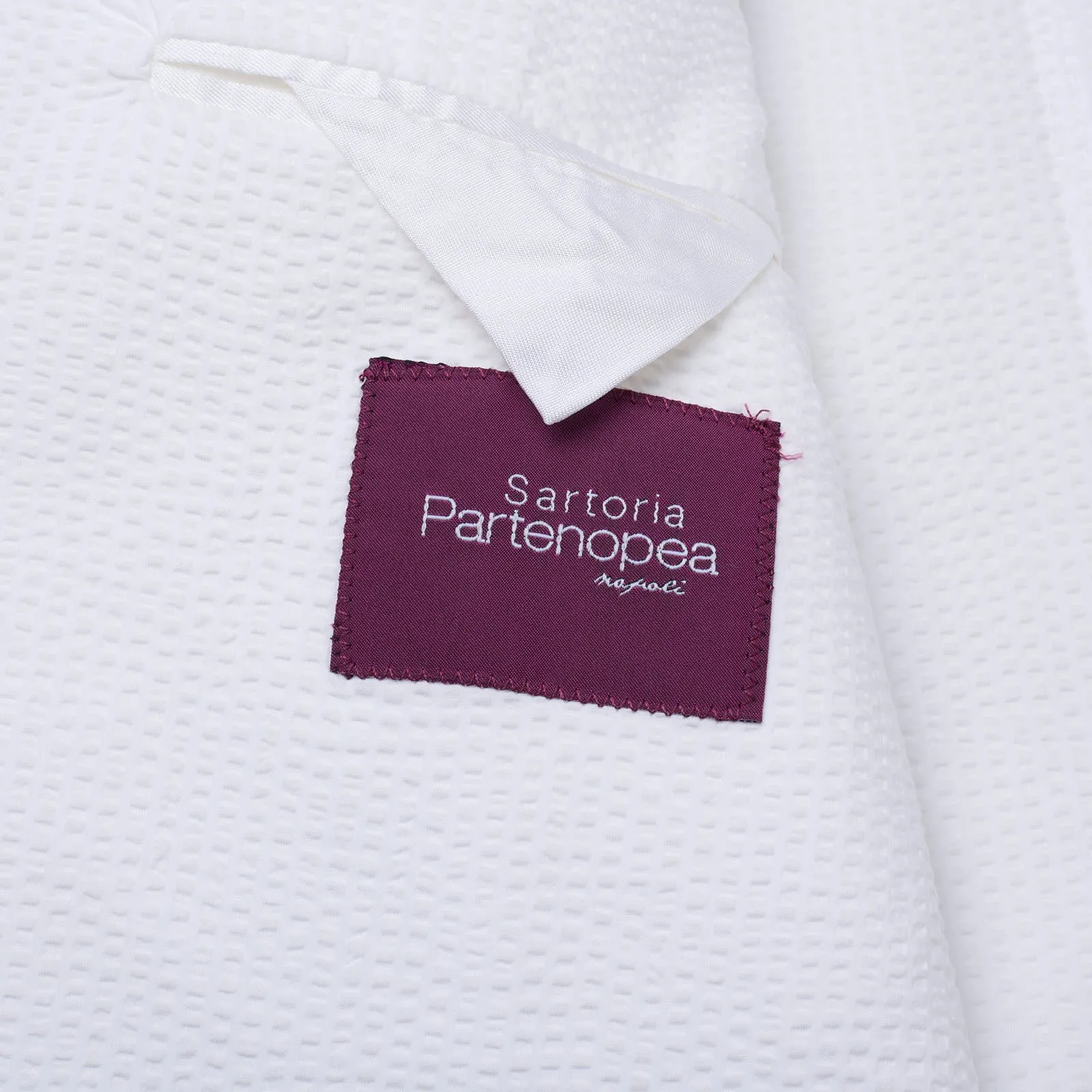 SARTORIA PARTENOPEA White Seersucker Cotton Jacket EU 54 NEW US 44 Current Model