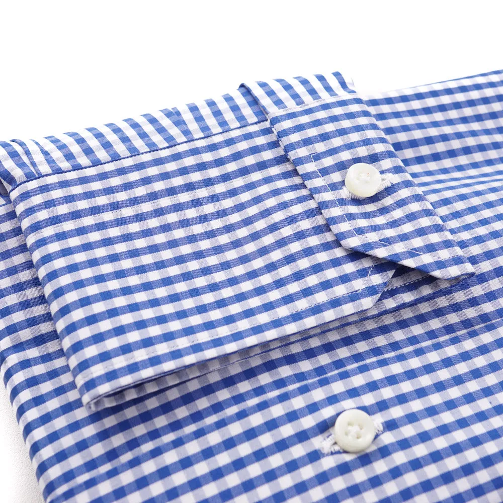 Sartorio Cotton Shirt in Blue Gingham Check