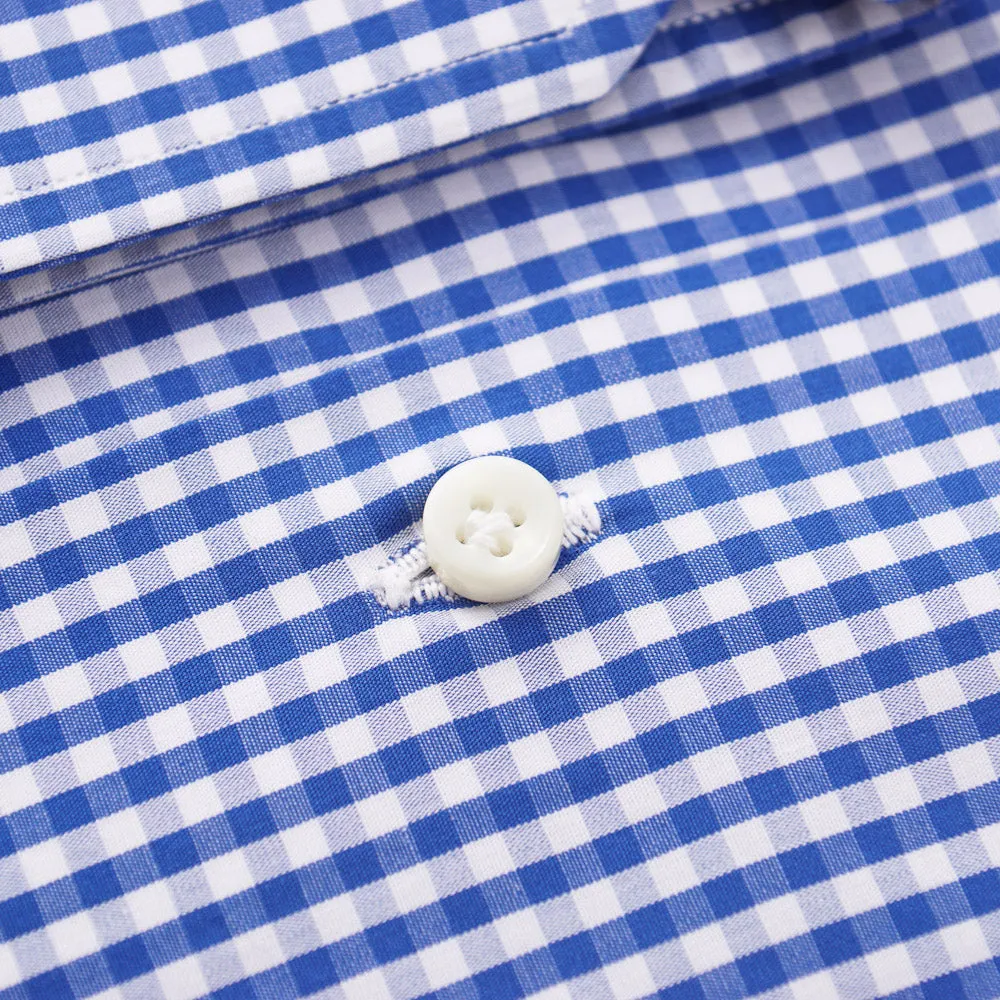 Sartorio Cotton Shirt in Blue Gingham Check