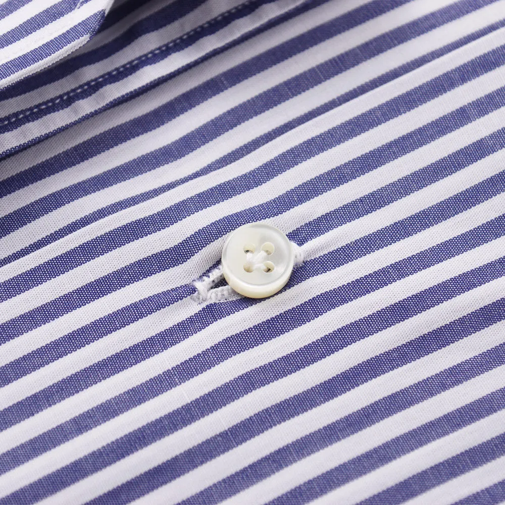 Sartorio Cotton Shirt in Navy Blue Bengal Stripe