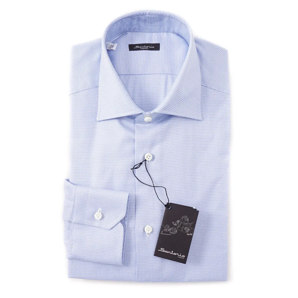 Sartorio Cotton Shirt in Patterned Sky Blue