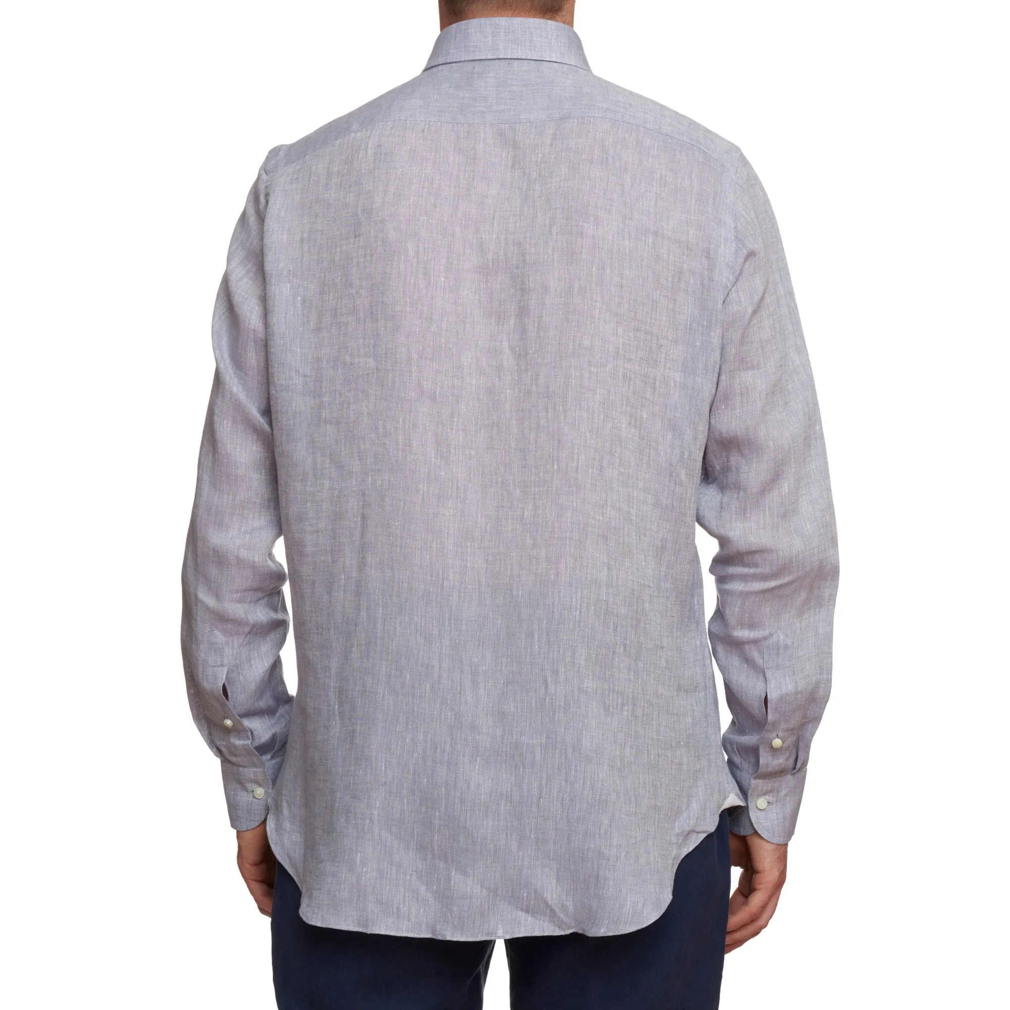 SARTORIO Napoli by KITON Levander Linen Button-Down Casual Shirt NEW