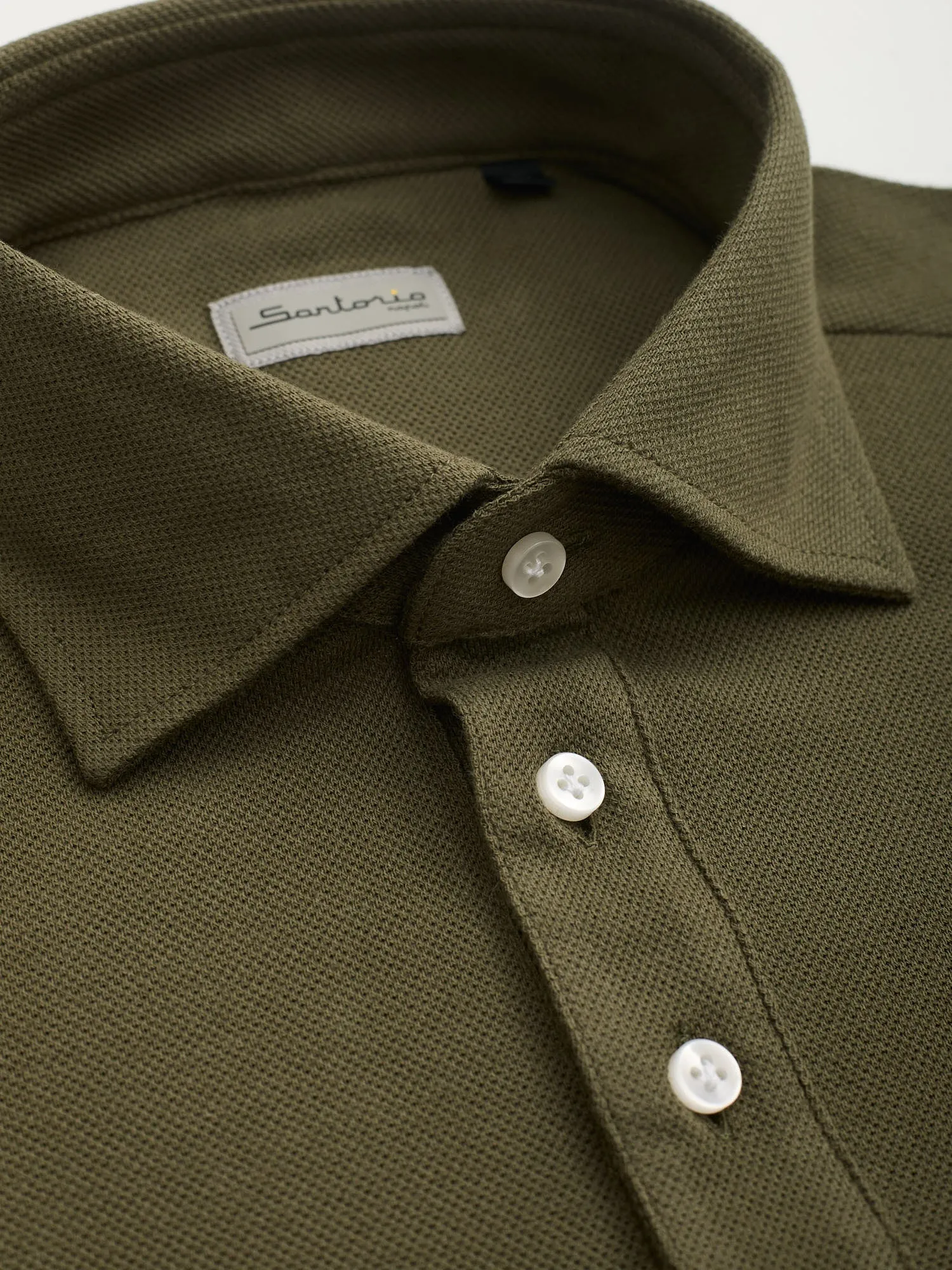 SARTORIO Napoli by KITON Olive Green Cotton Pique Polo Shirt NEW