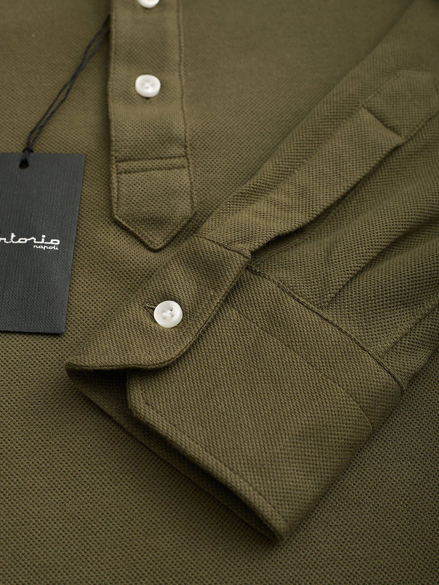 SARTORIO Napoli by KITON Olive Green Cotton Pique Polo Shirt NEW