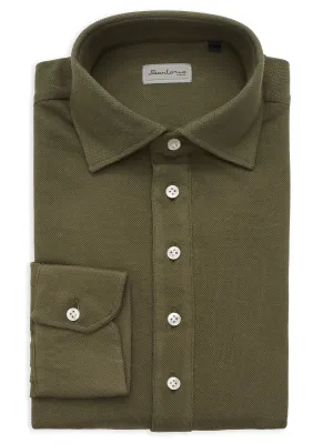 SARTORIO Napoli by KITON Olive Green Cotton Pique Polo Shirt NEW