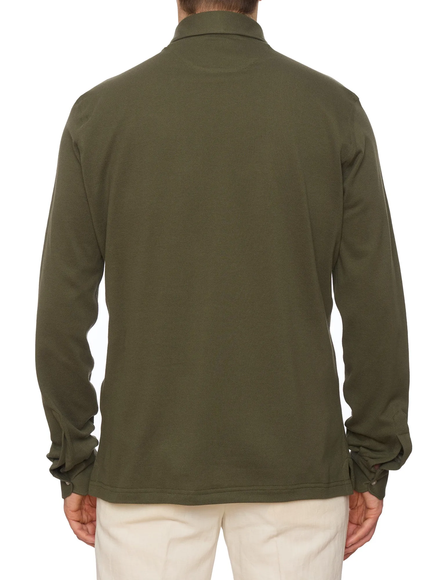 SARTORIO Napoli by KITON Olive Green Cotton Pique Polo Shirt NEW