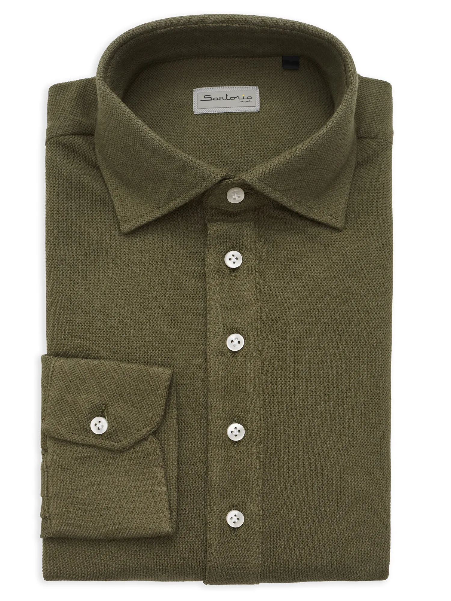 SARTORIO Napoli by KITON Olive Green Cotton Pique Polo Shirt NEW