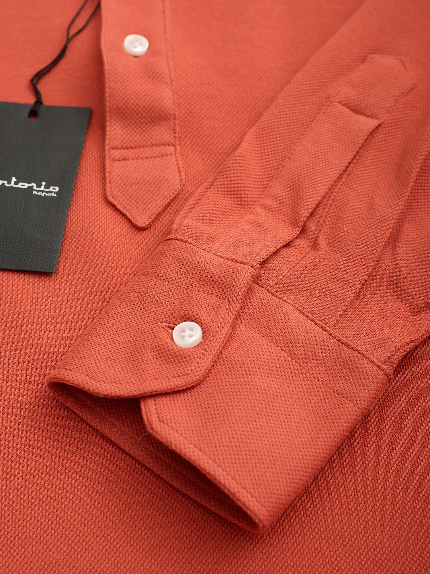 SARTORIO Napoli by KITON Terracotta Cotton Pique Polo Shirt NEW