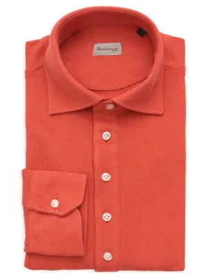 SARTORIO Napoli by KITON Terracotta Cotton Pique Polo Shirt NEW
