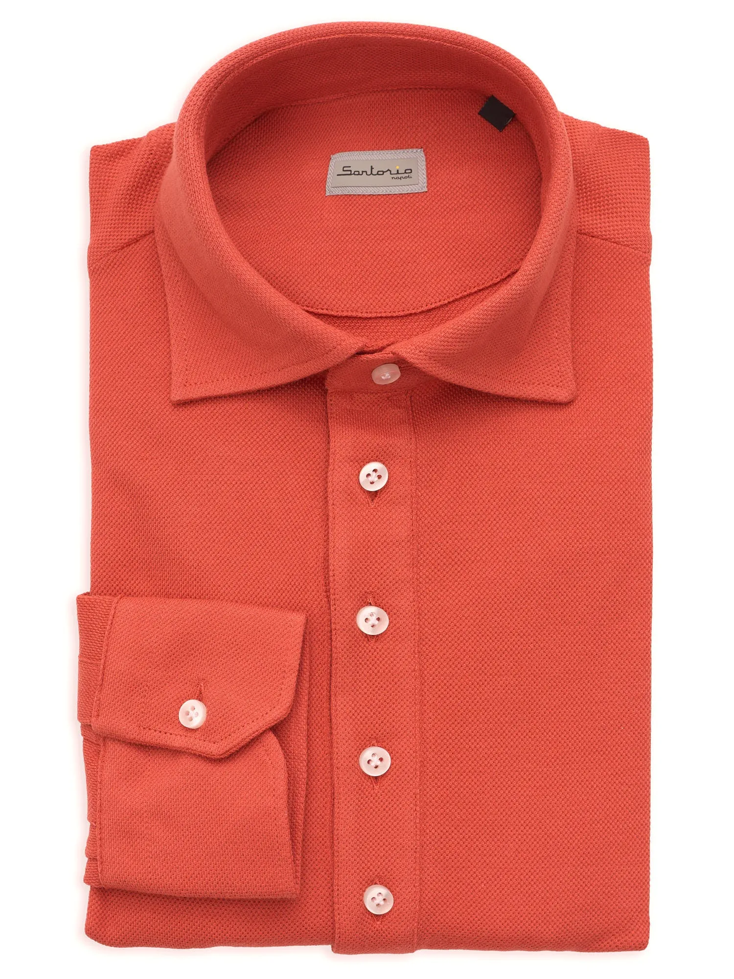 SARTORIO Napoli by KITON Terracotta Cotton Pique Polo Shirt NEW