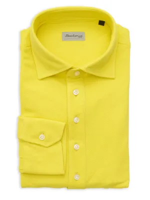 SARTORIO Napoli by KITON Yellow Cotton Pique Polo Shirt NEW