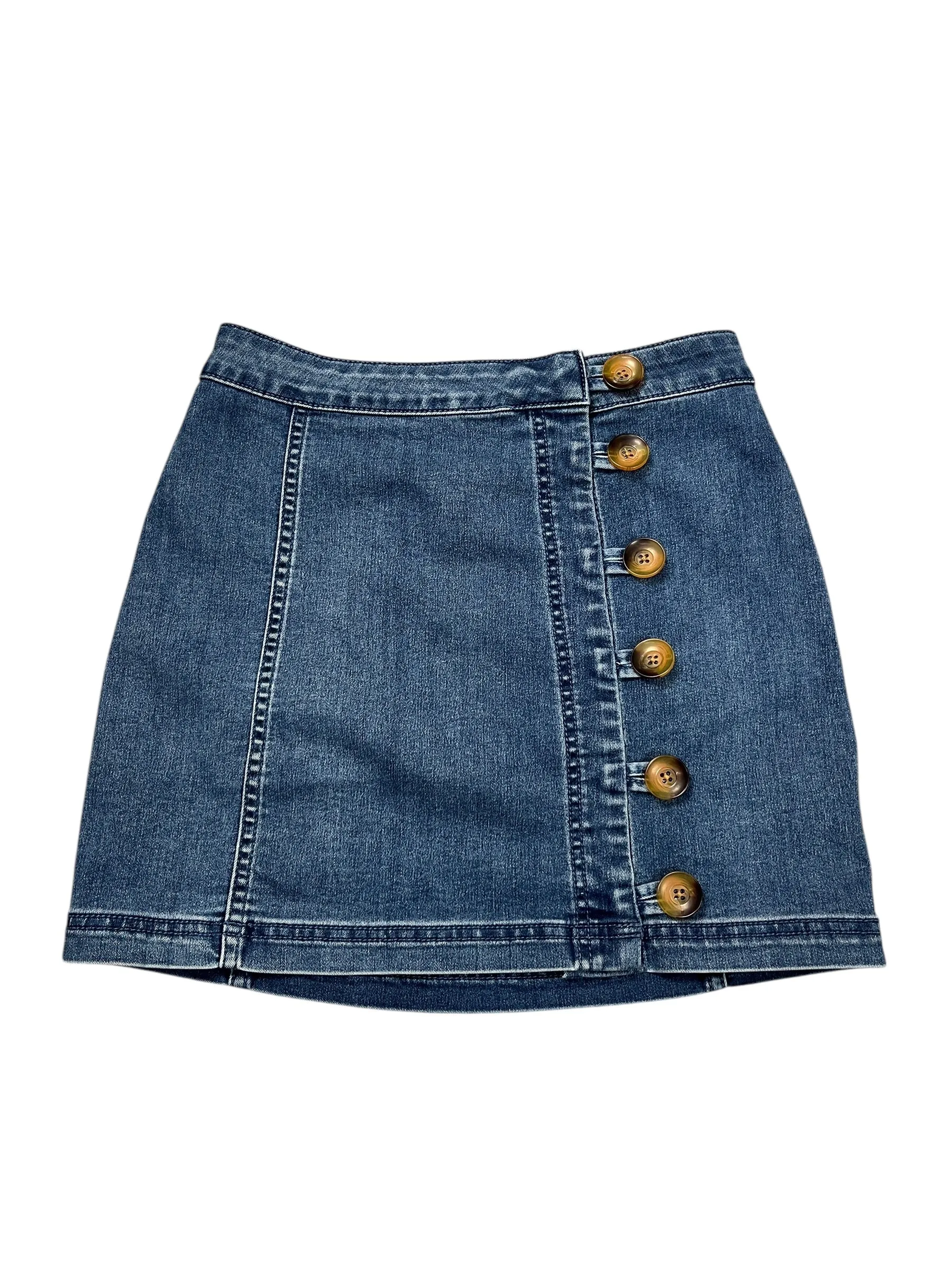 Skirt Mini & Short By Free People In Blue Denim. Size:Xs