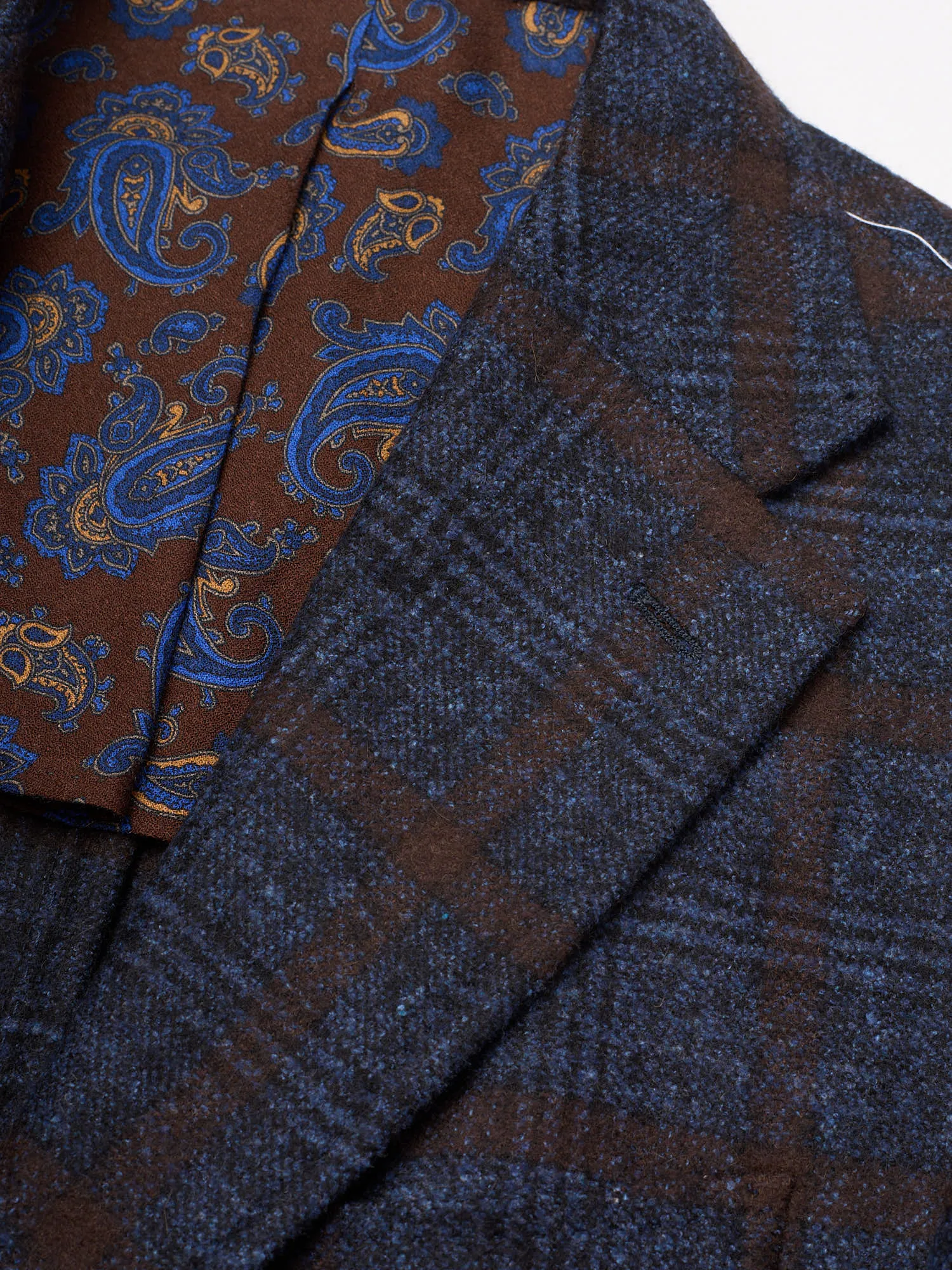 STILE LATINO Handmade Blue Windsor Plaid Flannel Alpaca-Cotton Suit NEW Fausto