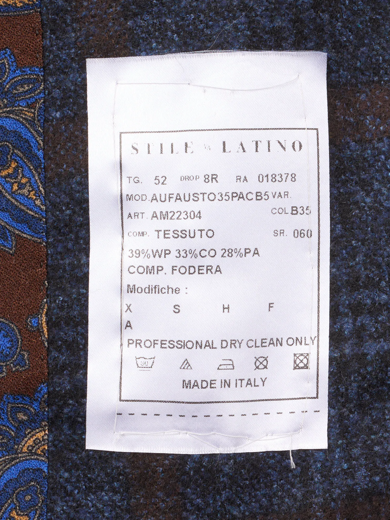 STILE LATINO Handmade Blue Windsor Plaid Flannel Alpaca-Cotton Suit NEW Fausto