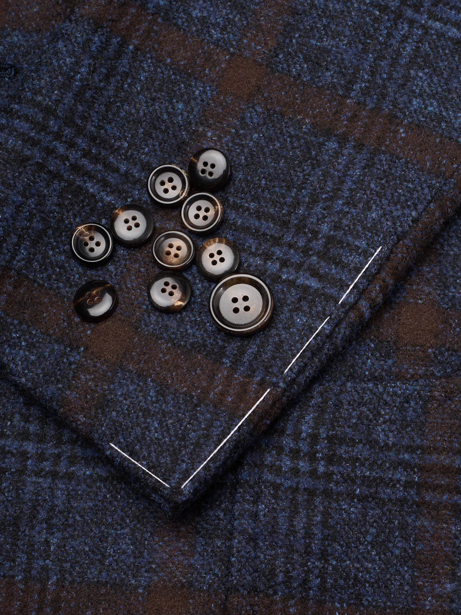STILE LATINO Handmade Blue Windsor Plaid Flannel Alpaca-Cotton Suit NEW Fausto