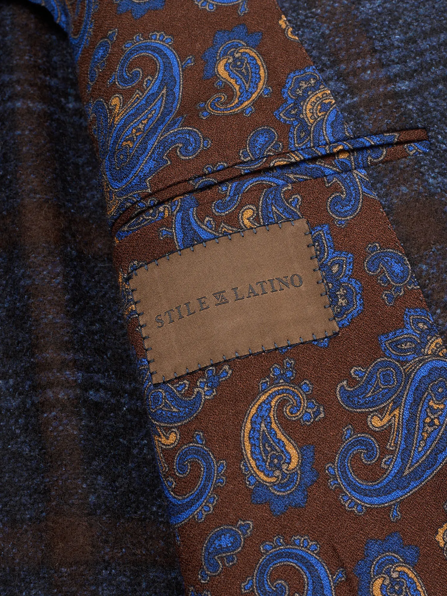 STILE LATINO Handmade Blue Windsor Plaid Flannel Alpaca-Cotton Suit NEW Fausto