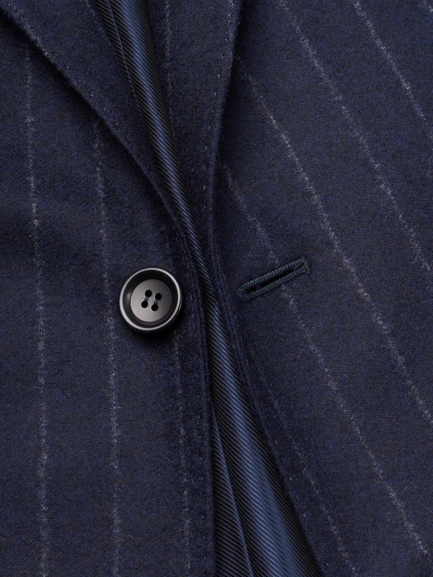 STILE LATINO Handmade Navy Chalk Stripe Wool Flannel Suit EU 54 NEW US 44 Vincenzo