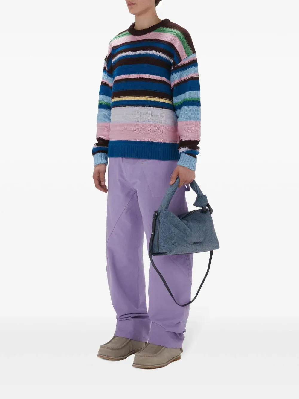Striped Drop-Shoulder Jumper
