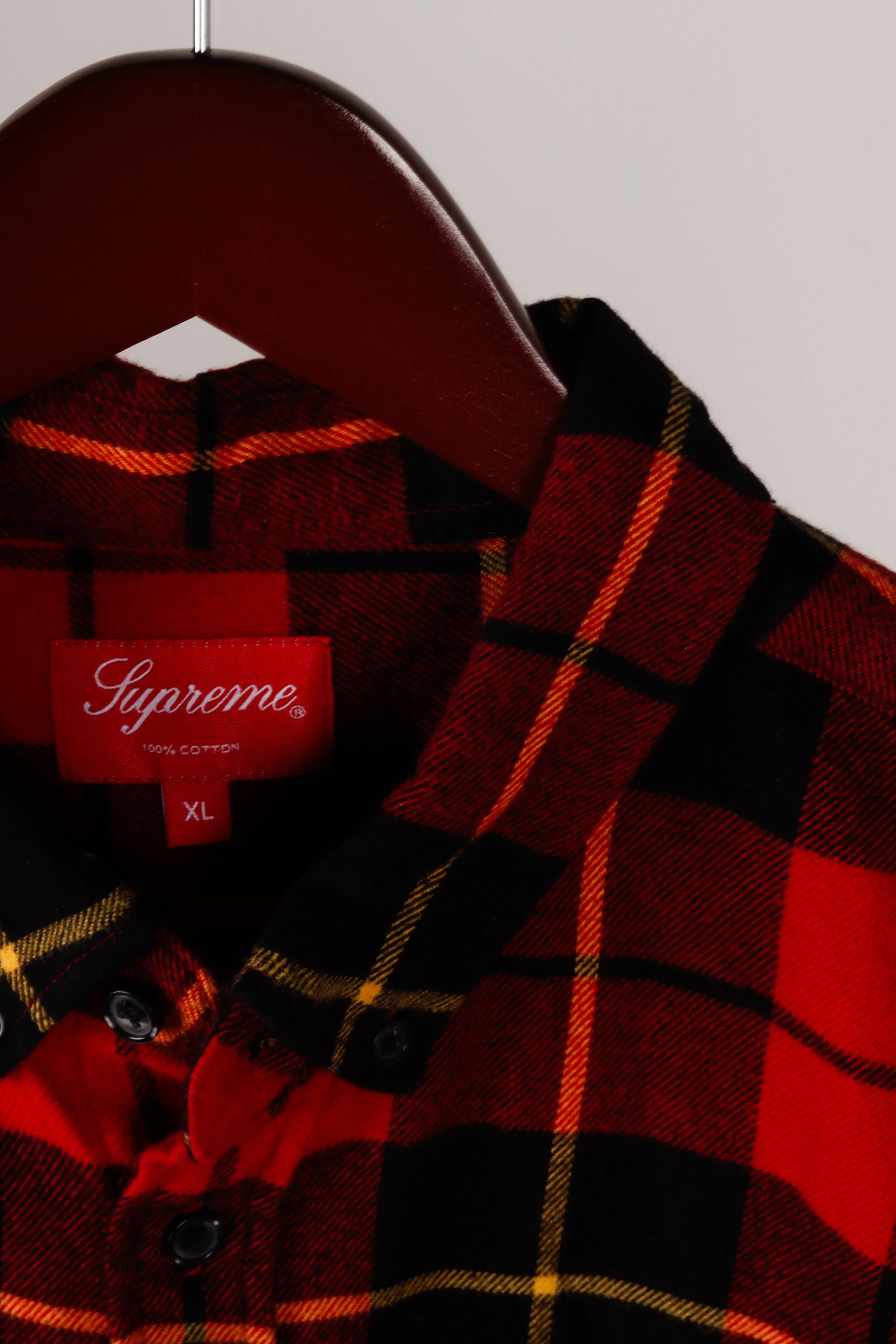 Supreme FW18 'Tartan Flannel' Shirt Red (2018)
