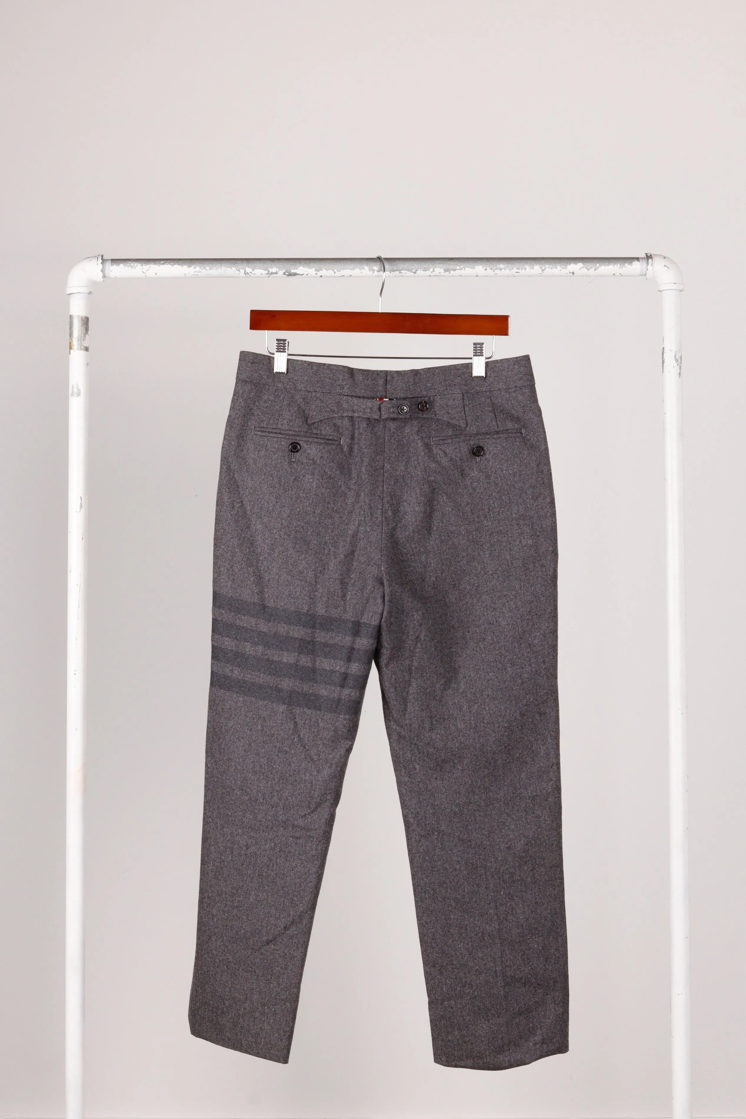 Thom Browne FW21 'Plain Weave 4-Bar Classic Backstrap' Trousers