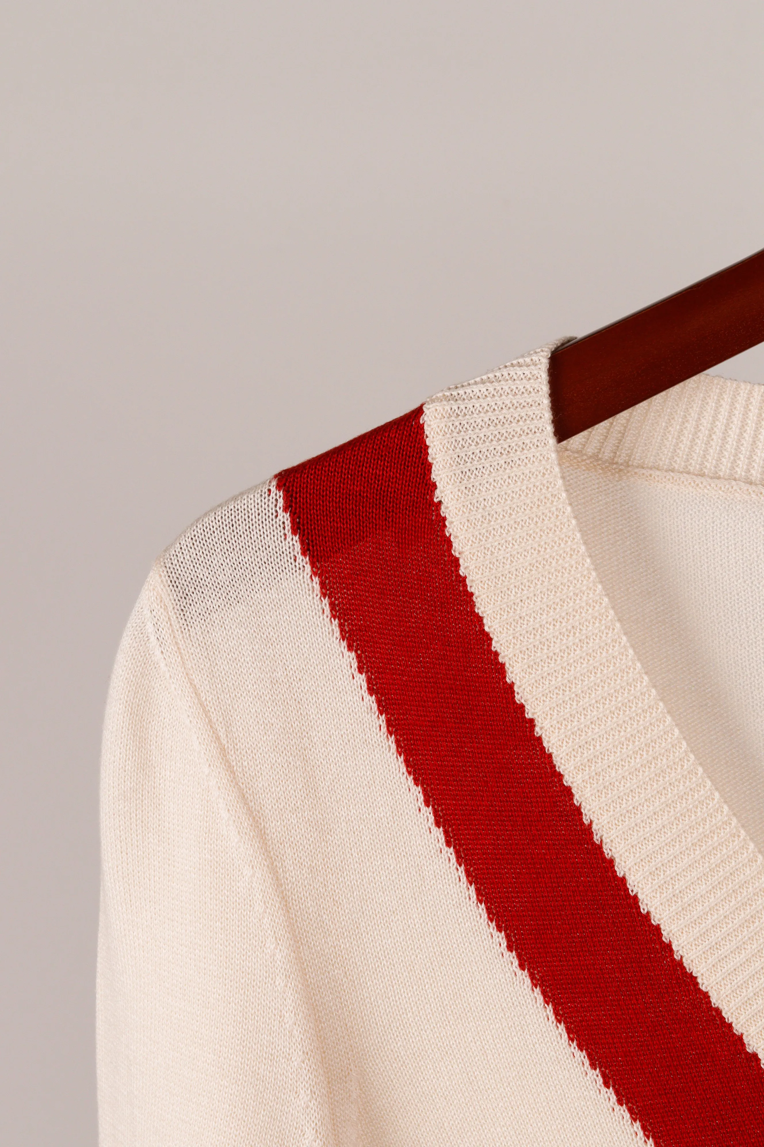 Valentino Roma Women's AW93 'Striped' V-Neck Cashmere Sweater (1993)