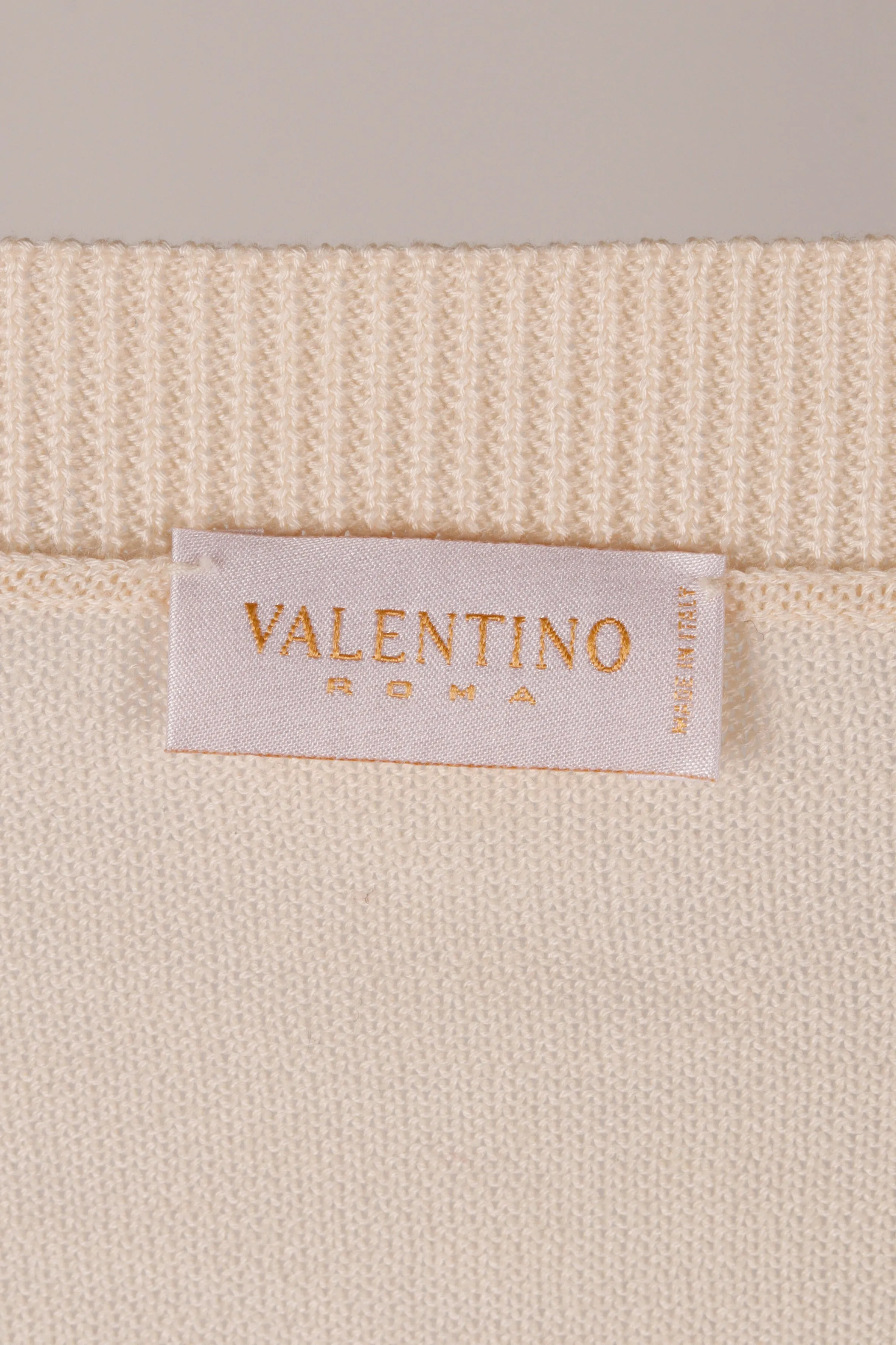Valentino Roma Women's AW93 'Striped' V-Neck Cashmere Sweater (1993)